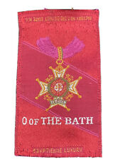 Order of the Bath Tobacco Silk Egyptian Luxury Patch 1.75 X 3 Circa 1910 1911 picture