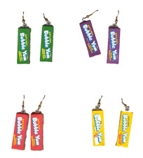 1Pr-Funky BUBBLE YUM EARRINGS Punk Novelty Candy Food Gum Charms Costume Jewelry picture