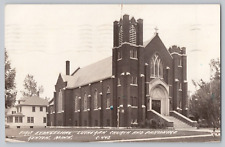 First Evangelical Lutheran Church and Parsonage Kenyon Minn RPPC Postcard 1943 picture