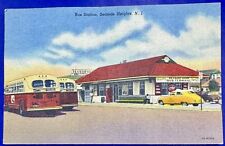 Vintage Seaside Heights New Jersey NJ Bus Station Postcard Postmarked 1960 picture