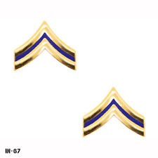 PAIR Police & Security ~ Corporal Rank Chevron Pins ~ Blue & Gold ~ NOS Gemsco picture