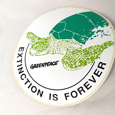 Greenpeace Sea Turtle Extinction is forever sticker Activist Green Peace Vintage picture