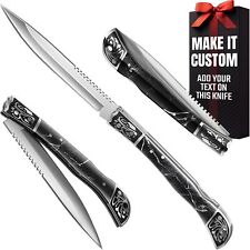 Pocket Knife for Men 4 inch Folding Knife Cool Design with Black Resin Handle picture