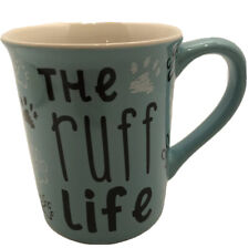 The Ruff Life 16 Oz Coffee Tea Mug Pawsitive Vibes Only Blue Paw Prints Dog Pup picture