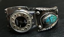 Old Pawn Turquoise Cuff Wrist band & Caravelle N1 Automatic Watch by Bulova picture