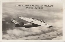 RPPC WWII US Navy Bomber Consolidated Model 29 soldier mail military post D999 picture