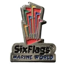 Vintage 1999 Six Flags Marine World Logo Travel Souvenir Pin picture