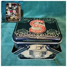 Vintage Singer Sewing Machine Advertising Tin Double Handles & Thread Contents picture