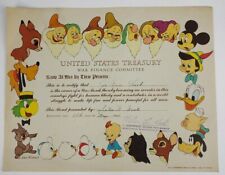 1945 United States Treasury Disney Characters Certificate War Bond picture