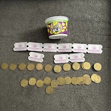 Chuck E. Cheese Lot, Cup, Hockey Stick,9 Tickets, 37 Various Tokens 1999-2016 picture