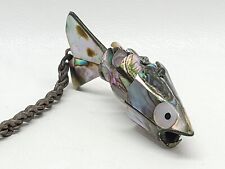 Vtg MCM Alpaca Mexico Abalone Articulated Fish Bottle Opener 3
