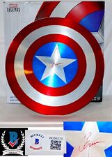  ⭐ Chris Evans Signed METAL 75th Marvel Legends CAPTAIN AMERICA SHIELD Beckett picture