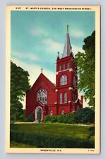 Greenville SC-South Carolina, St Mary's Church, Antique Vintage Postcard picture