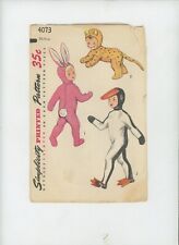Vintage  Childs' Sewing Pattern  COSTUME BUNNY  simplicity #4073   Medium 6-8 picture