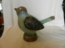 Painted Resin Blue Bird Of Happiness with Jeweled Wings, Blue & Brown picture