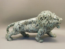 Lion Figurine Sesame Jasper 8.5 inch Gemstone Animal Carving #e392 picture