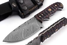 AA Knives 9 Inches Damascus Steel Hunting Knife With Micarta Handle picture