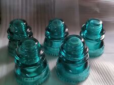  SPECIAL 5 Aqua (Blue/Green)  Hemingray 42 Electrical Glass Insulator  picture