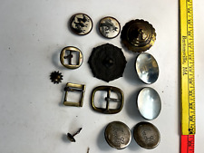 Lot of 13 Vintage Brass Horse Halter Medallions Buttons Buckles picture