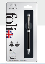 PARKER FOLIO STANDARD BALL PEN WITH STAINLESS STEEL TRIM BLACK BODY picture