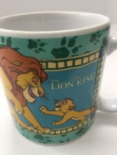 Vintage Disney's The Lion King Coffee Mug Mufasa and Simba Green and Blue Mug picture