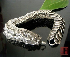 RARE CHINESE Tibetan silver inlay dragon bracelet picture