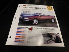 1991+ Audi Cabriolet Spec Sheet Brochure Photo Poster picture