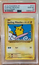 2016 Pokemon XY Evolutions Secret Rare - no111 Surfing Pikachu- Graded PSA10 Gem picture