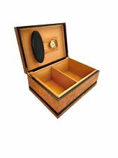 Humidor Cigar Box Faux Burlwood Vintage Home Office Decor Gift picture