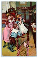 1908 Christmas Children Telephone Embossed St. Paul Minnesota MN Posted Postcard picture