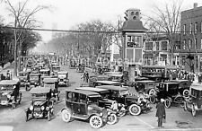 1915-1925 Traffic Jam in Detroit Michigan Vintage Photograph 11