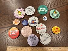 Vintage Lot of Pins & Buttons 1980's Collection Estate Sale Junk Drawer D picture