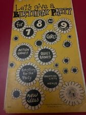 Let's Give a Birthday Party for 7-8-9 Year Olds Activity Book 1960 Spiral Unused picture