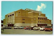 c1960's Municipal Auditorium Exterior Roadside Sioux City Iowa IA Cars Postcard picture