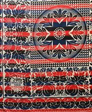 RARE Antique DATED 1869 Signed Jacquard TriColor Coverlet picture
