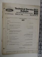 March 10, 1978 FORD Technical Service Bulletin Number 153  BIS picture