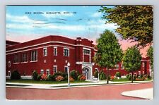 Marquette MI-Michigan, High School, Antique, Vintage c1953 Postcard picture