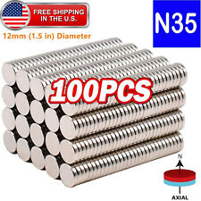 100 Neodymium Magnets Round Disc N35 Super Strong Rare Earth 12mm X 2mm Fridge picture