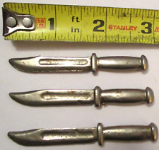 3 VINTAGE WWII ERA CHILDREN'S TOY STEEL FIXED BLADE KNIVES ~ VERY UNIQUE FIND ~ picture