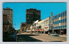 Jackson MI-Michigan, Michigan Avenue Looking West, Antique Vintage Postcard picture