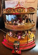 Mr. Christmas Animated Double Decker Carousel Music Light Up Spins 30 Songs IOB picture