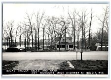 Beloit Wisconsin WI Postcard RPPC Photo Bucks Trailer Sales And Camp c1940's picture