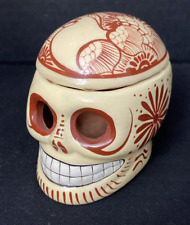 Calavera Day of The Dead Pottery Skull Hand Painted Mexico Dia de los Muertos 3