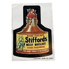 1974 Wacky Packages Stiffords Messy Mucilage Sticker By Topps Tan Back picture