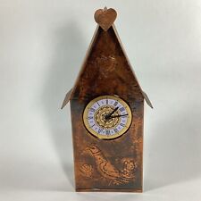 Birdhouse Wall clock Cooper Clad Metal Unique Folk Art picture