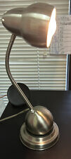 Vintage Art Deco Rotating Ball Brussed Nickle Desk Lamp Silver  Pewter Tone picture