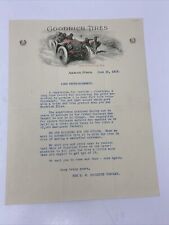 1913 B F Goodrich Tires Advertising Letter Illustrated Letterhead Correspondence picture