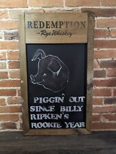 Redemption Rye Whiskey Chaulkboard Sign Chaps Pit Beef BBQ Pork Ripken Baltimore picture