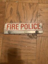 vintage sign,  License Plate Topper ￼, 1960’s , Fire Police, Plate Topper picture