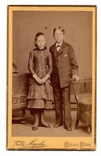ANTIQUE CDV CIRCA 1880s FRITZ MEYCKE BROTHER & SISTER COELN GERMANY picture